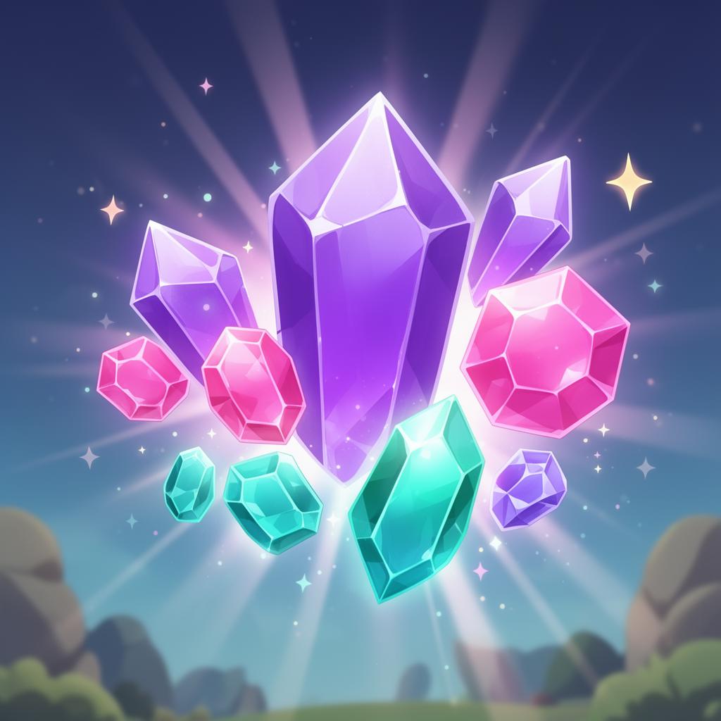 Sparkling bonus gem cluster collectibles in egg bounce game