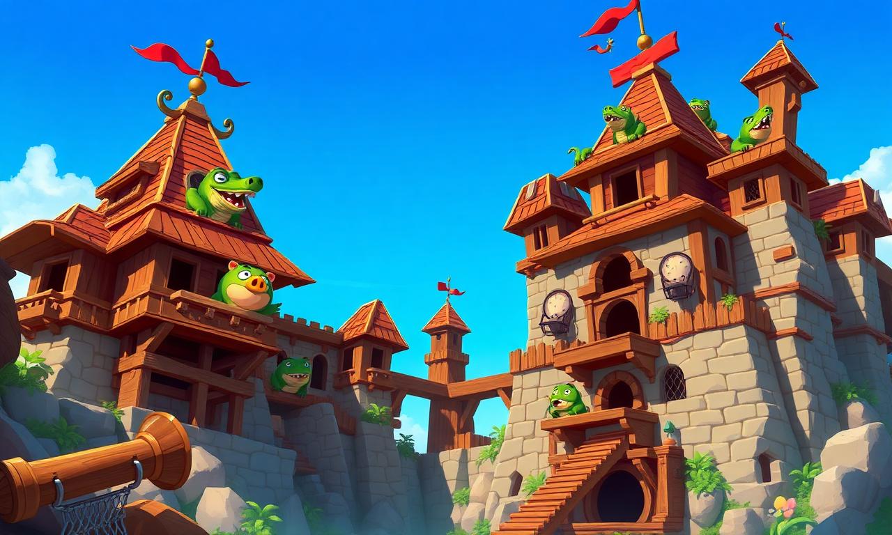 Multi-tier crocodile fortress level